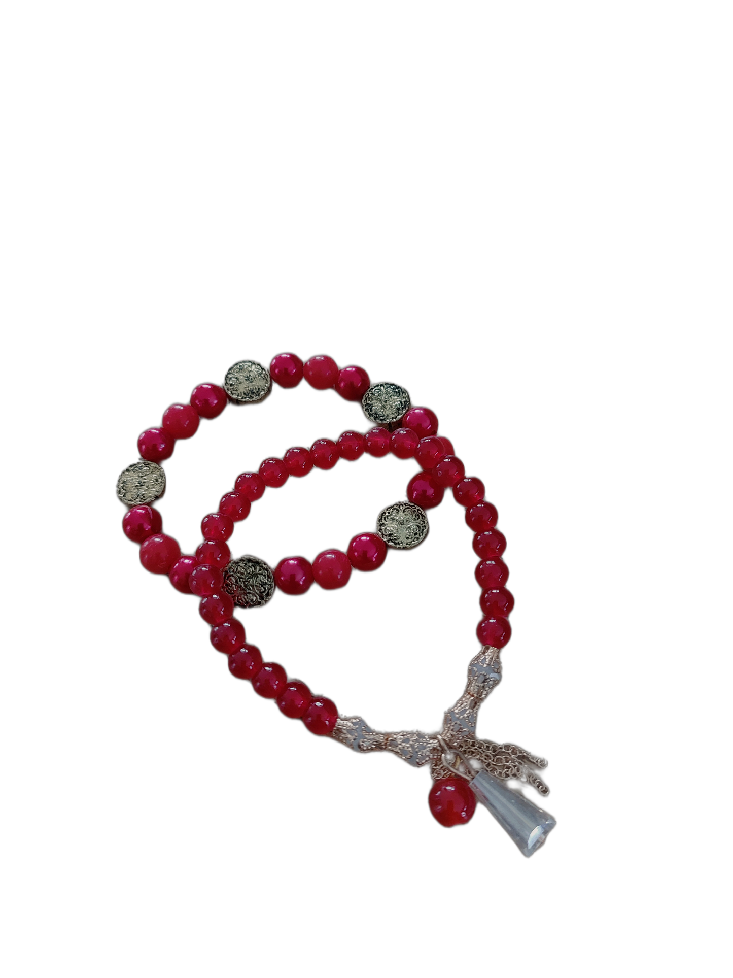 Armband Kralen ROBIJN ROOD-GOUD, set van 2