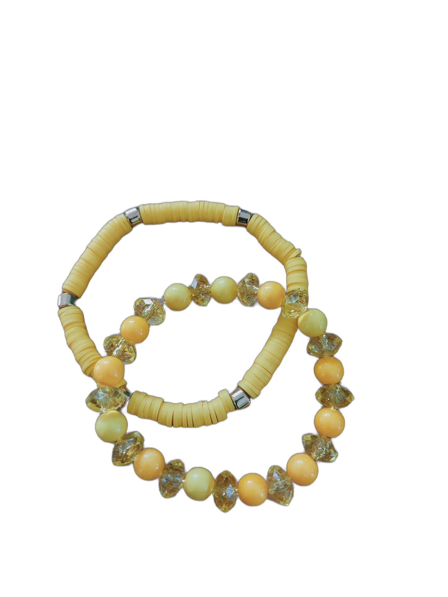 Armband Kralen GEEL, set van 2