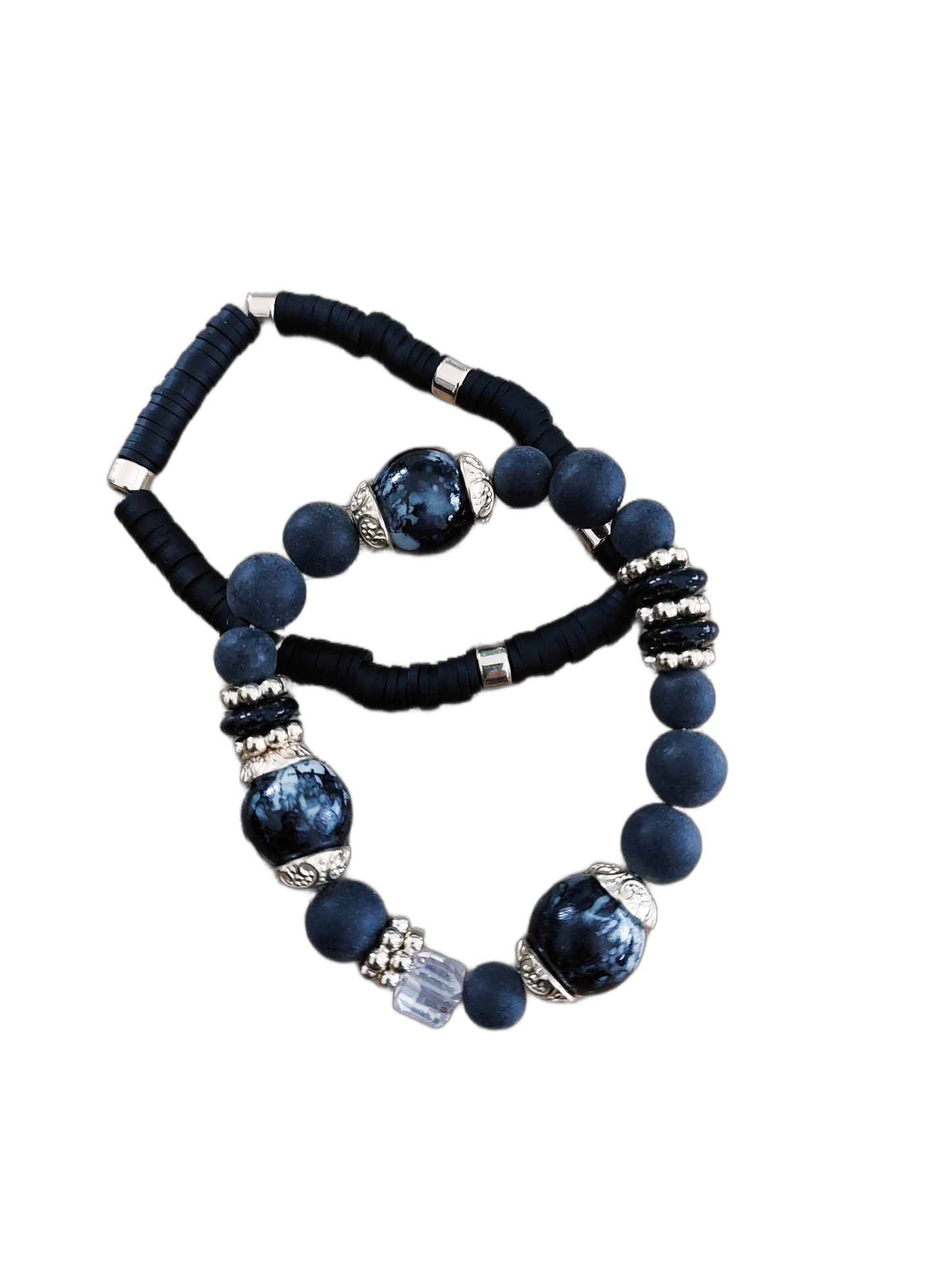 Armband Kralen ZWART-GOUD, set van 2