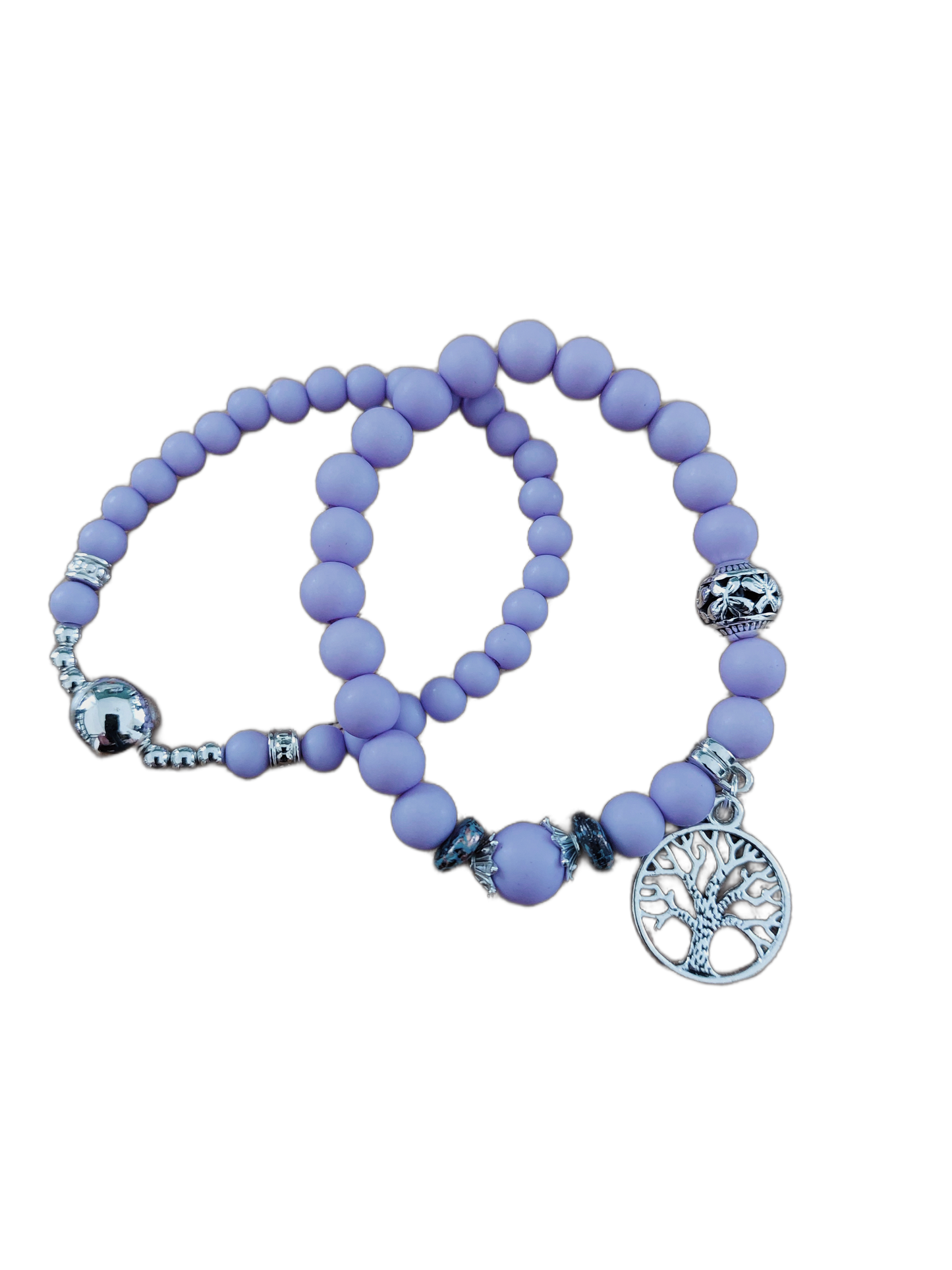 Armband Kralen LILA ‘Tree of life’, set van 2