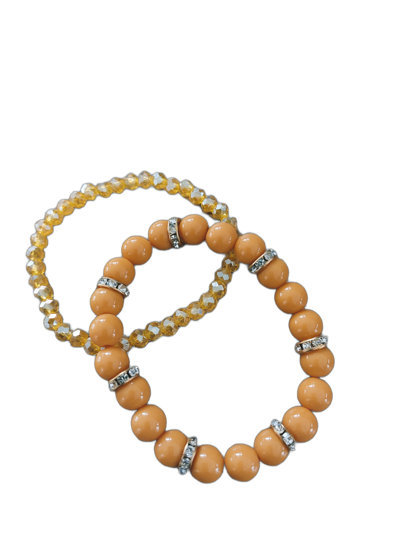 Armband Kralen OKER GEEL, set van 2