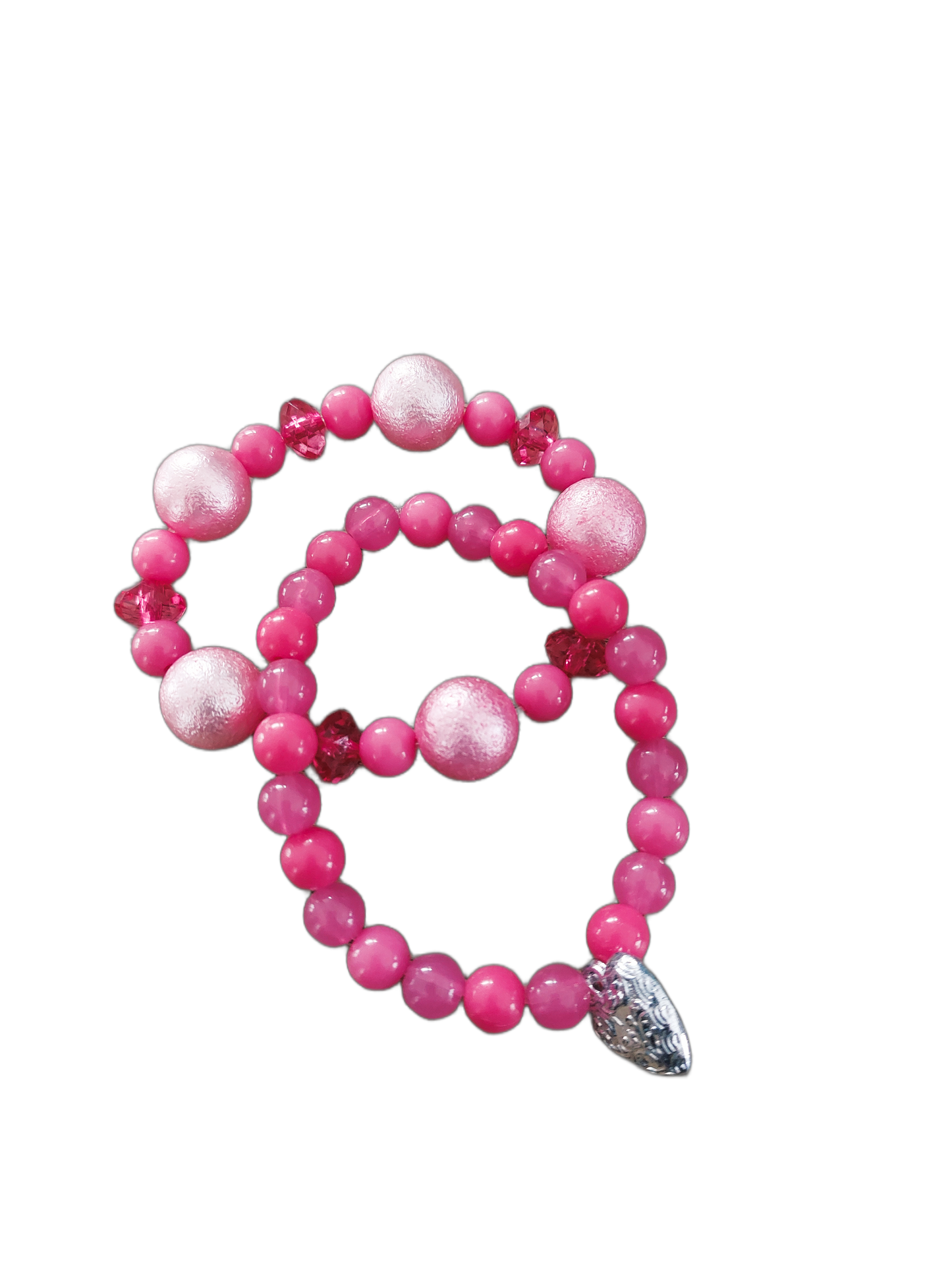 Armband Kralen ROZE ‘Hart’, set van 2
