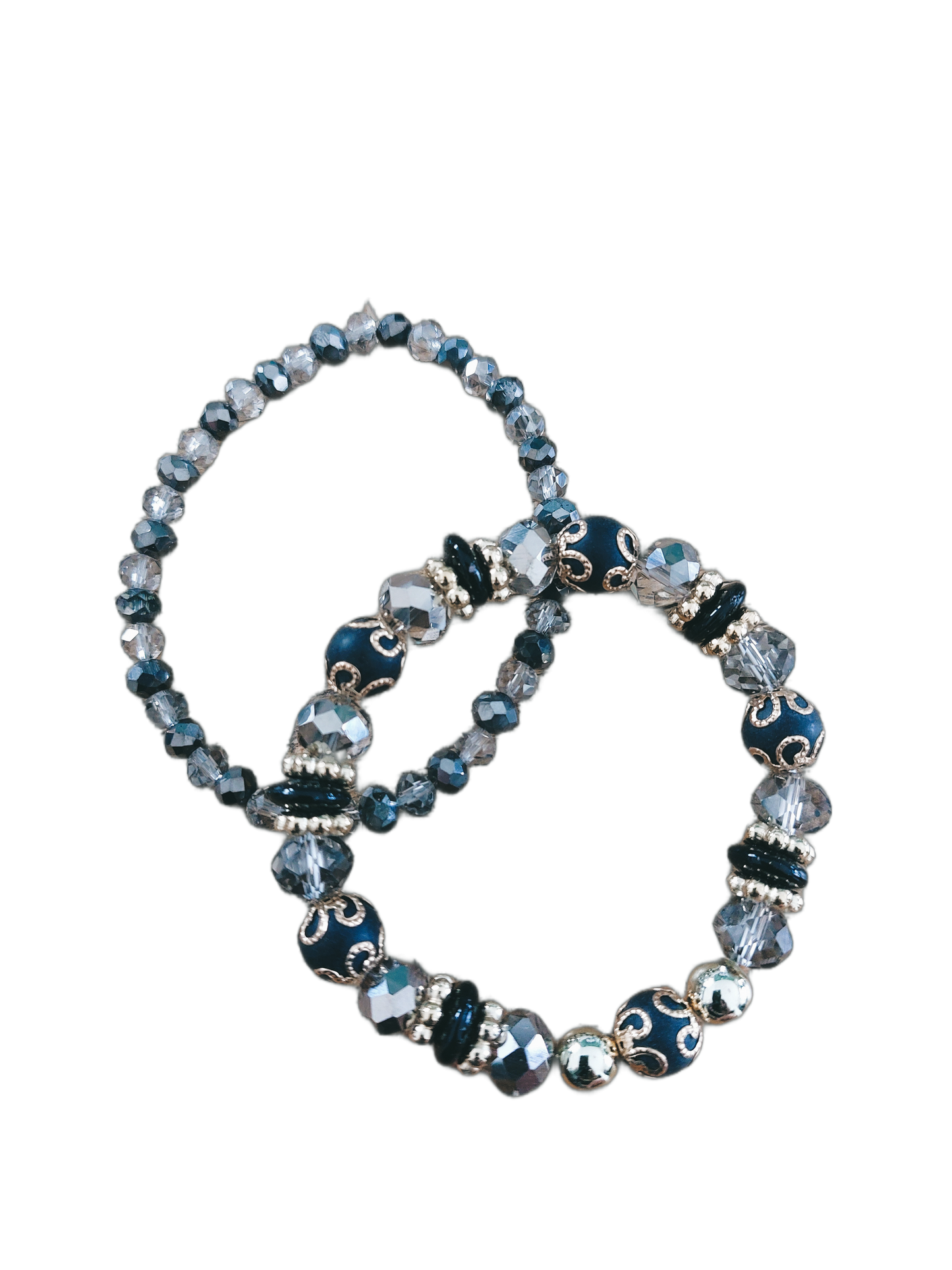Armband Kralen ZWART-GOUD, set van 2