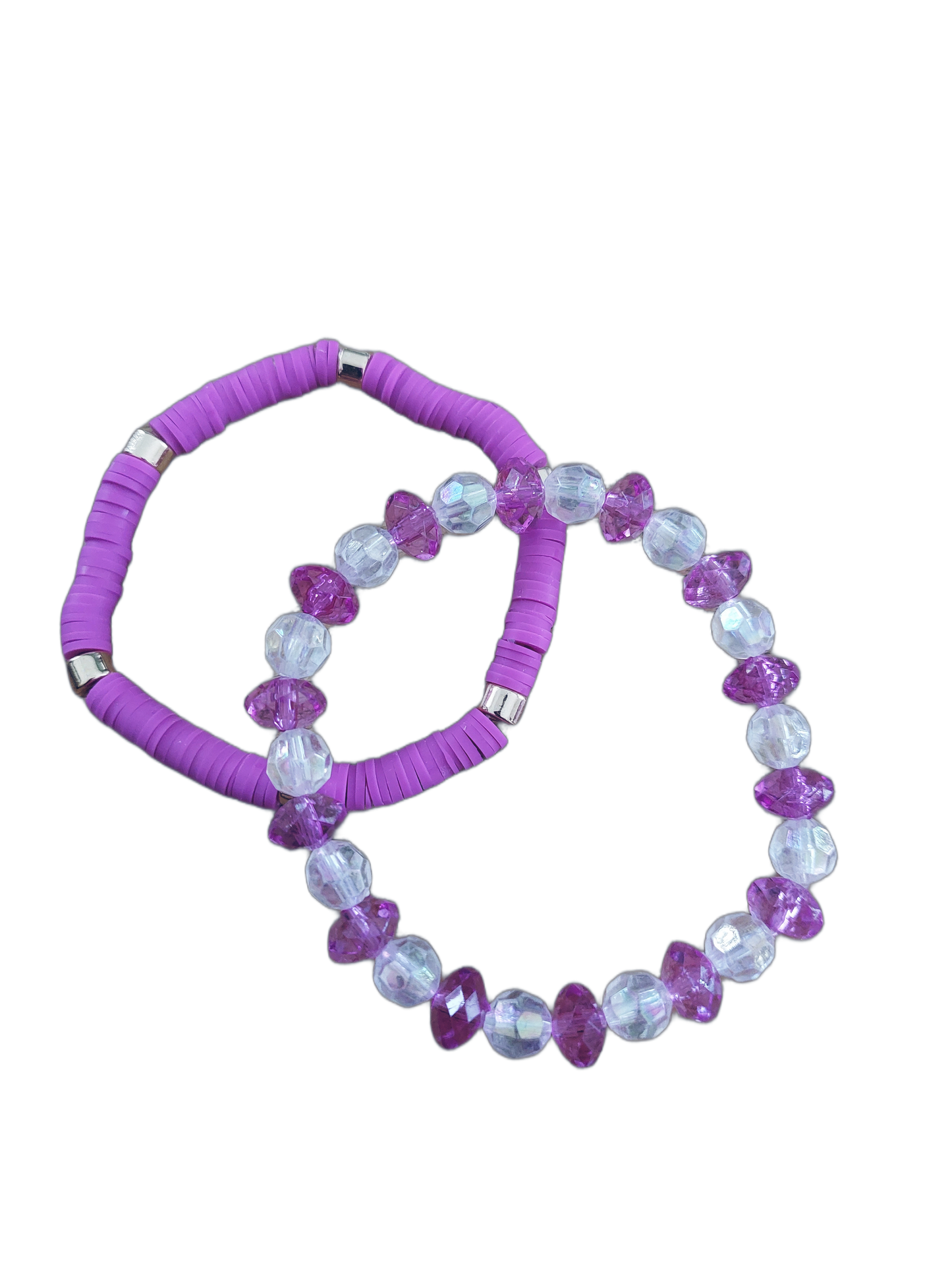 Armband Kralen PURPER PAARS, set van 2