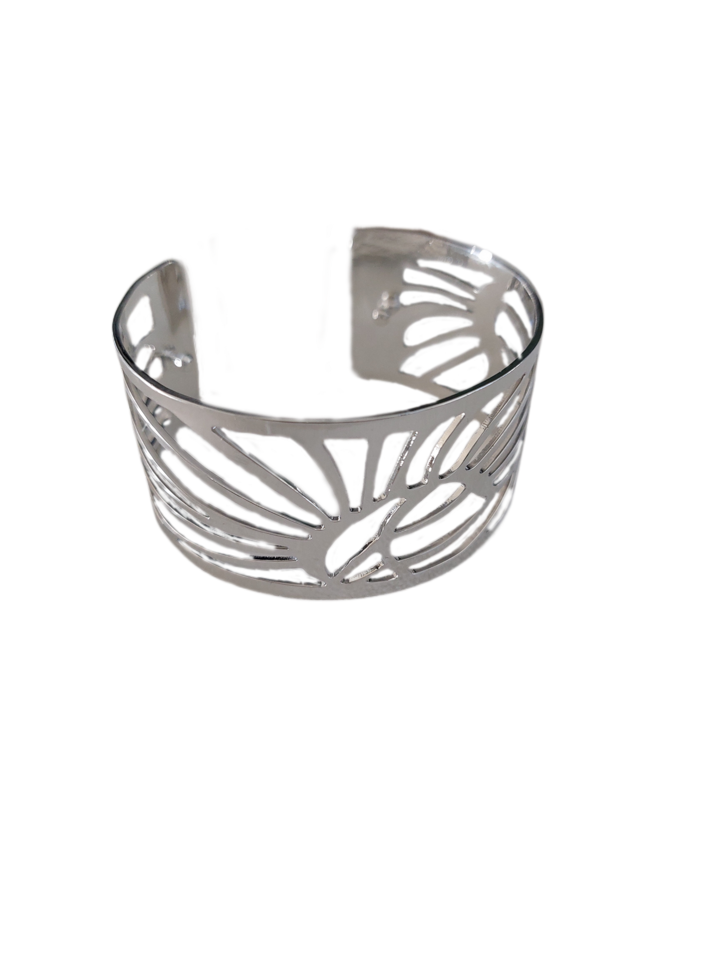 Brede zilverkleurige armband met ROZE-LICHTBLAUW PU lederen band, 3 cm