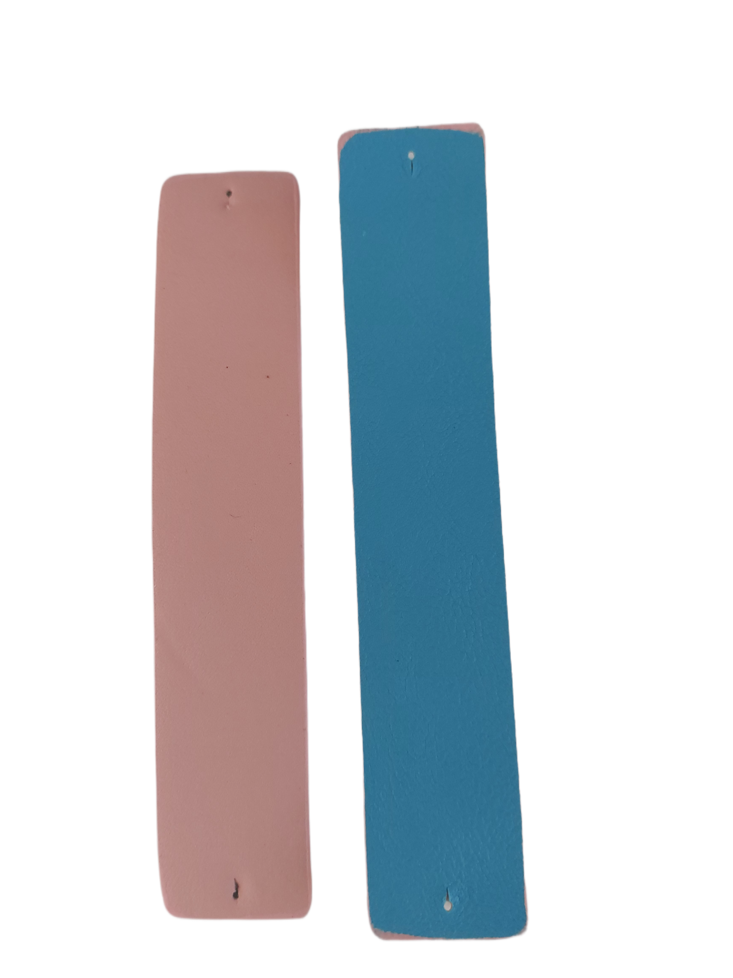 Brede zilverkleurige armband met ROZE-LICHTBLAUW PU lederen band, 3 cm