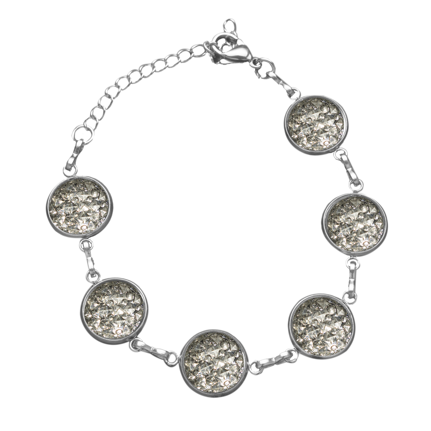 Verstelbare Armband met Gekleurde Cabochons | Kristal Reliëf