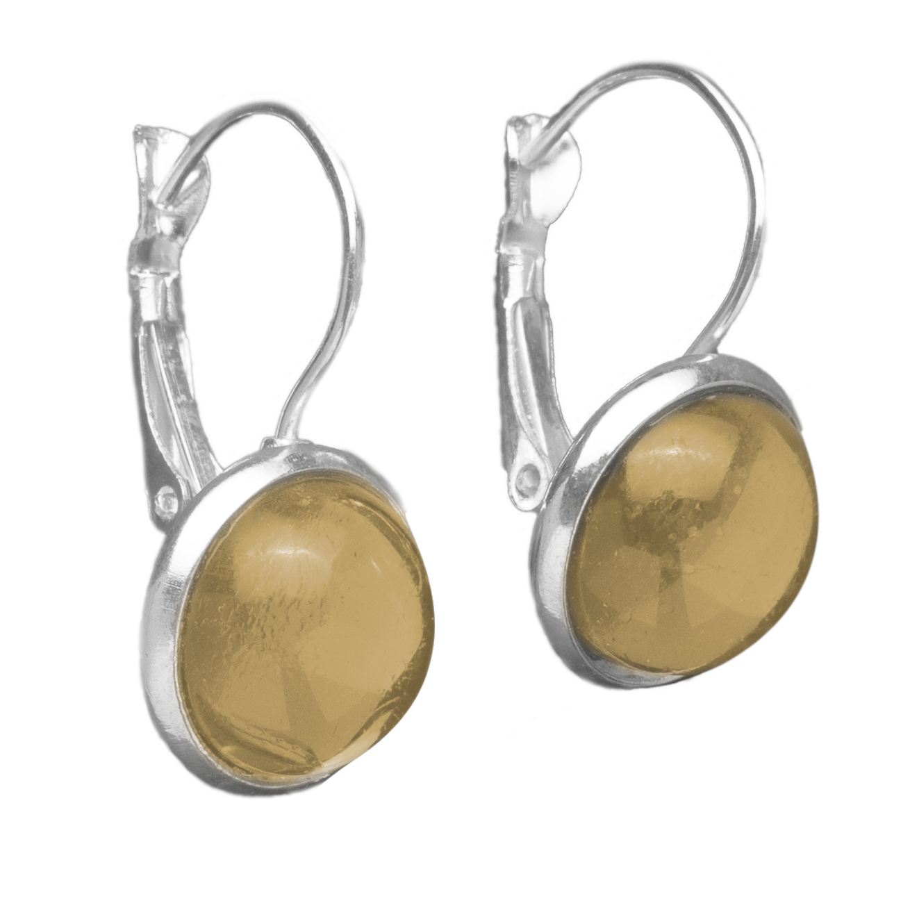 Oorbellen cabochons champagne