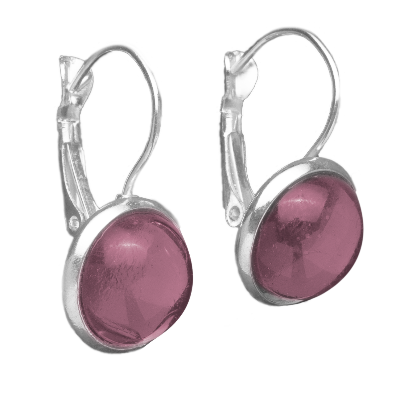Oorbellen cabochons lichtroze