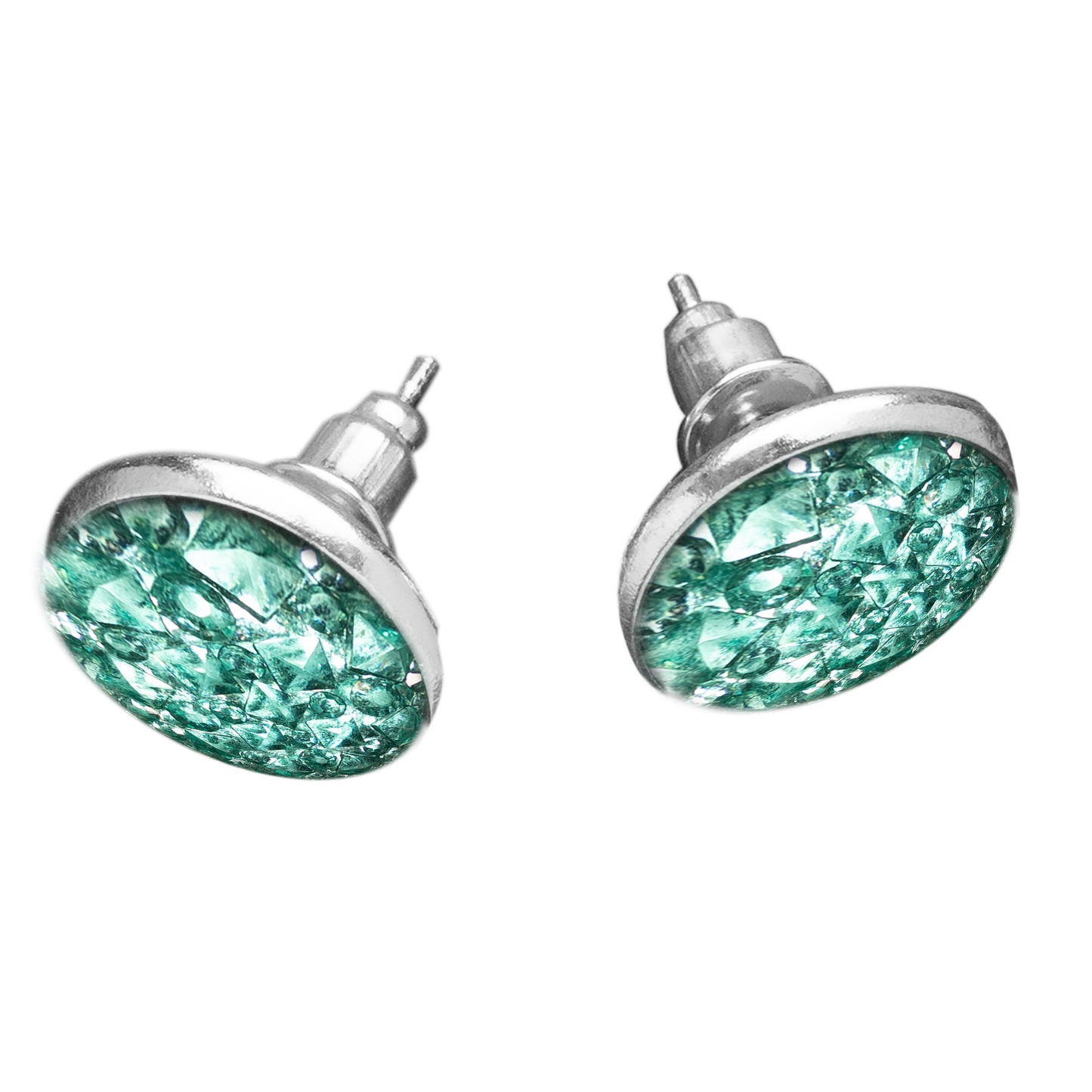 Oorknopjes met cabochons in de kleur Turquoise Reliëf van Eva Jewels