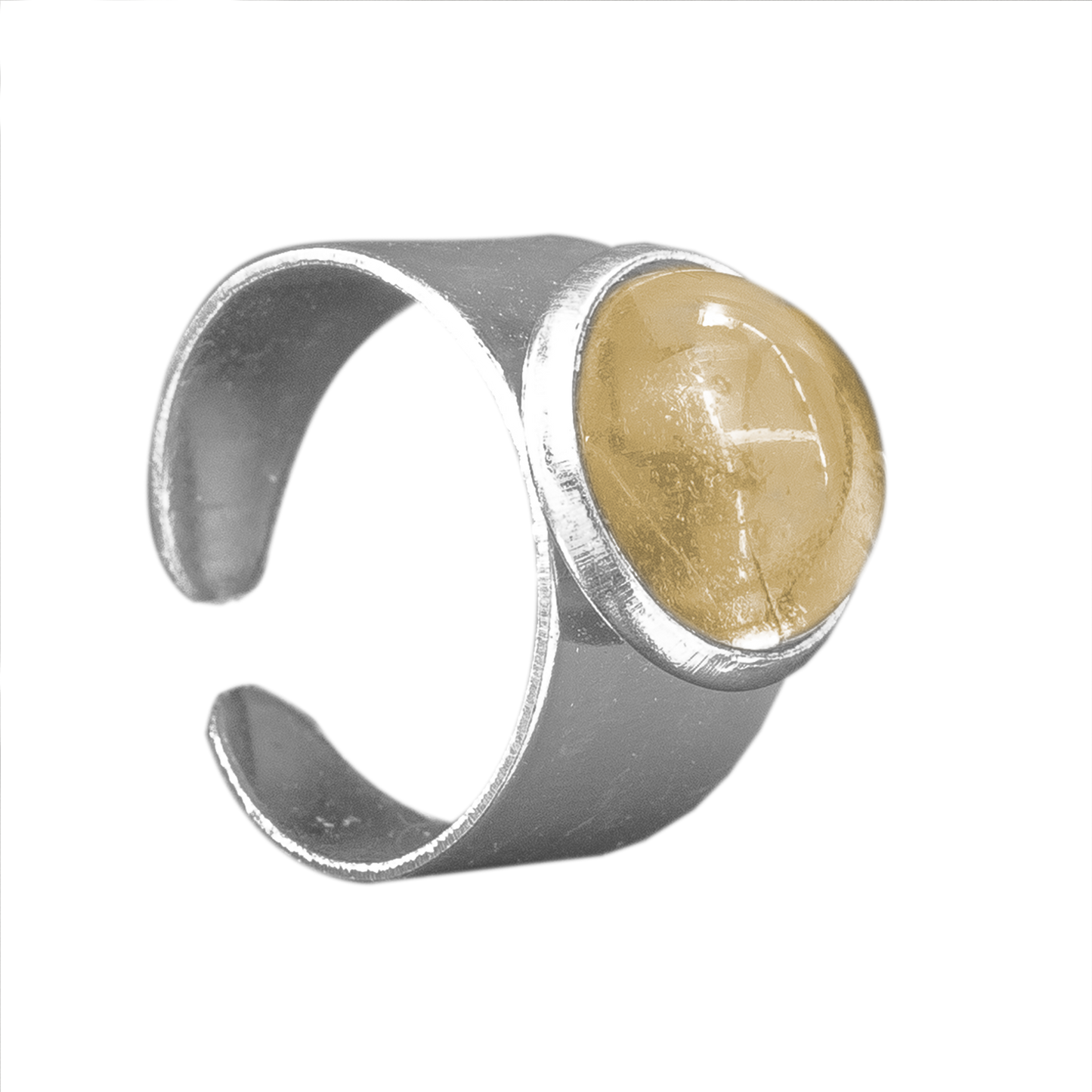 Verstelbare Ring met 12mm Cabochon | One Size | Champagne