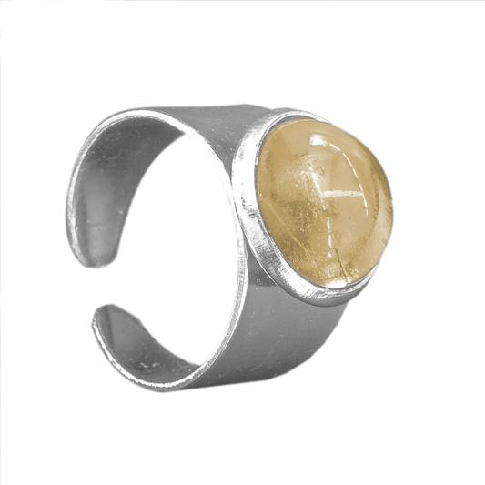 Verstelbare Ring met 12mm Cabochon | One Size | Champagne