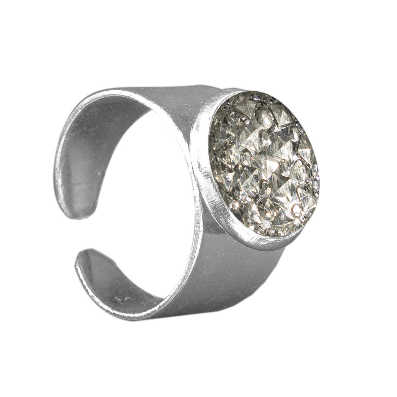 Verstelbare ring van kristal reliëf cabochon van Eva Jewels