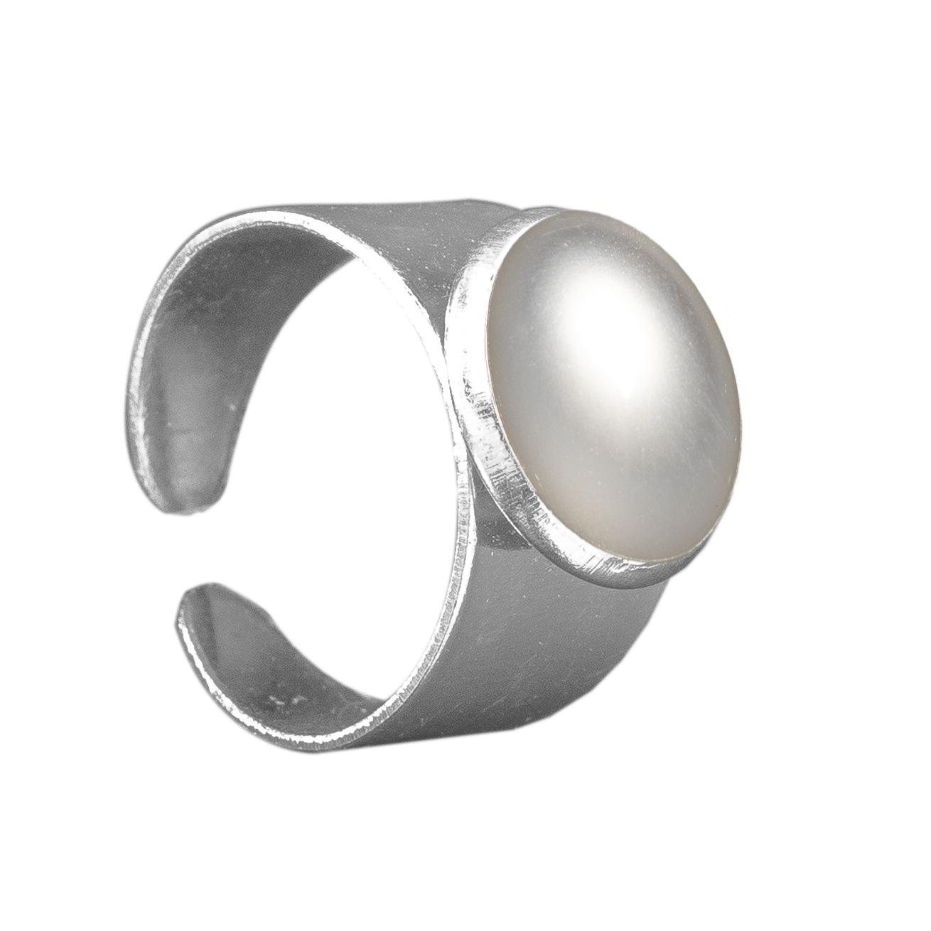 Verstelbare ring van parelmoer cabochon van Eva Jewels