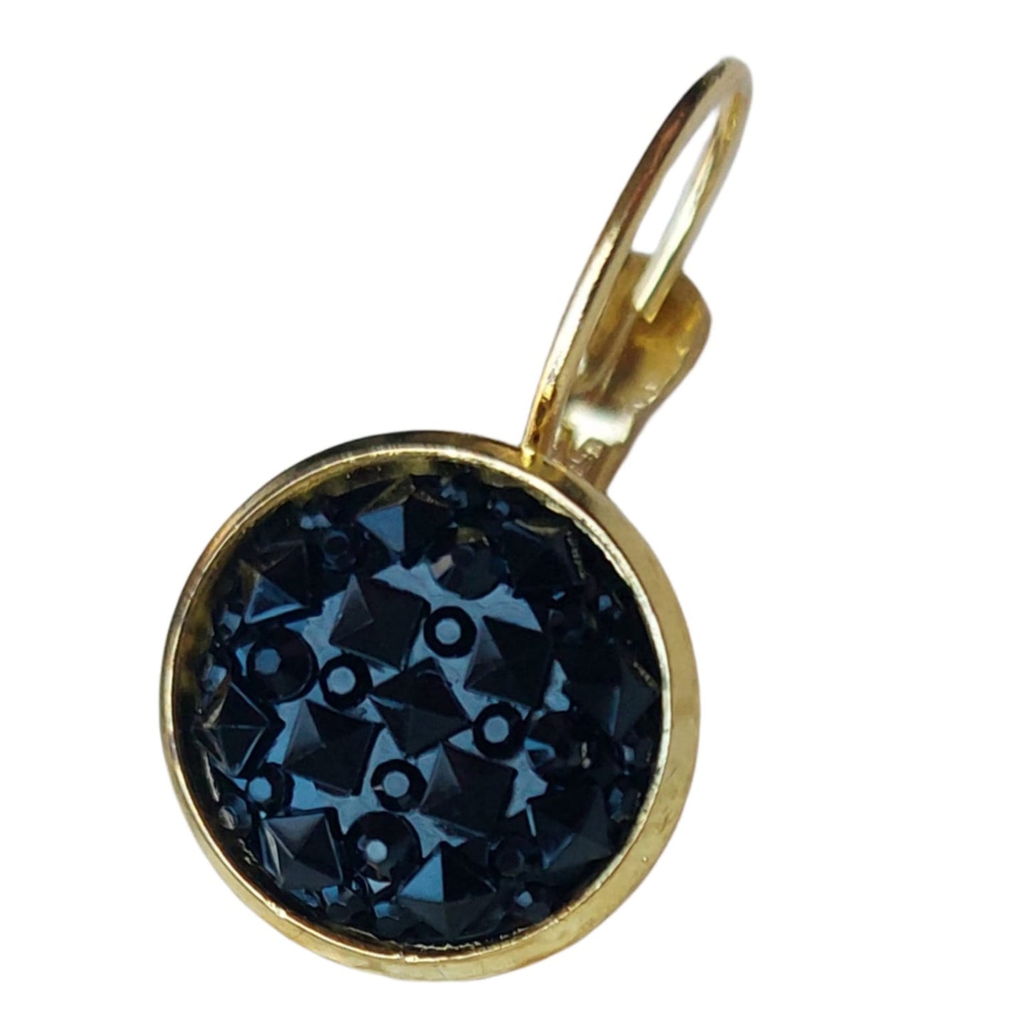De oorhangers met Cabochons in de kleur Zwart Glans Reliëf van Eva Jewels