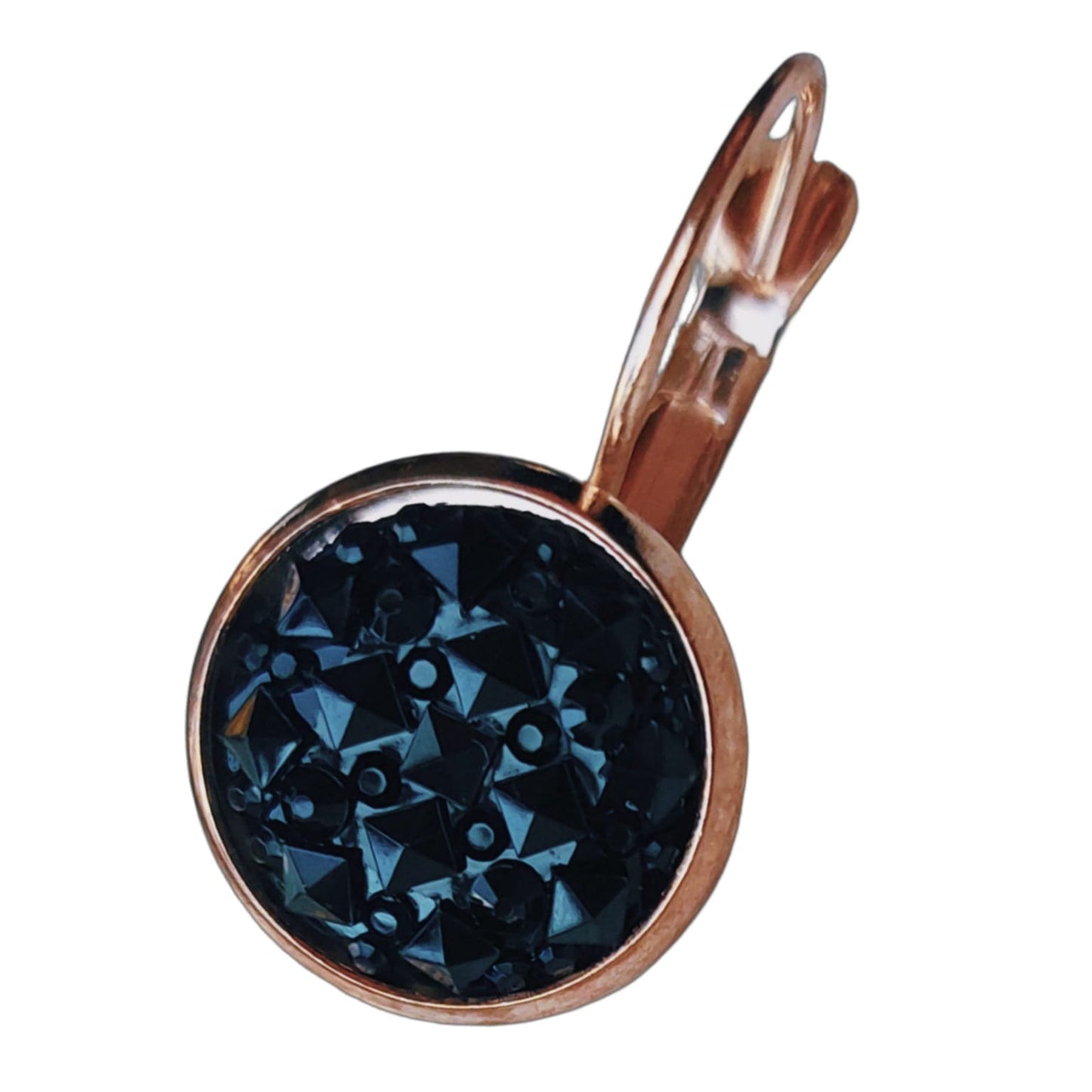 De oorhangers met Cabochons in de kleur Zwart Glans Reliëf van Eva Jewels