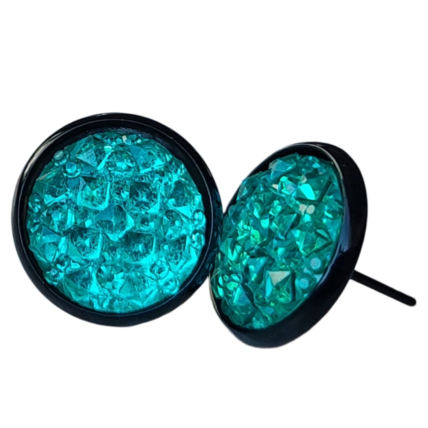 Oorknopjes met cabochons in de kleur Turquoise Reliëf van Eva Jewels