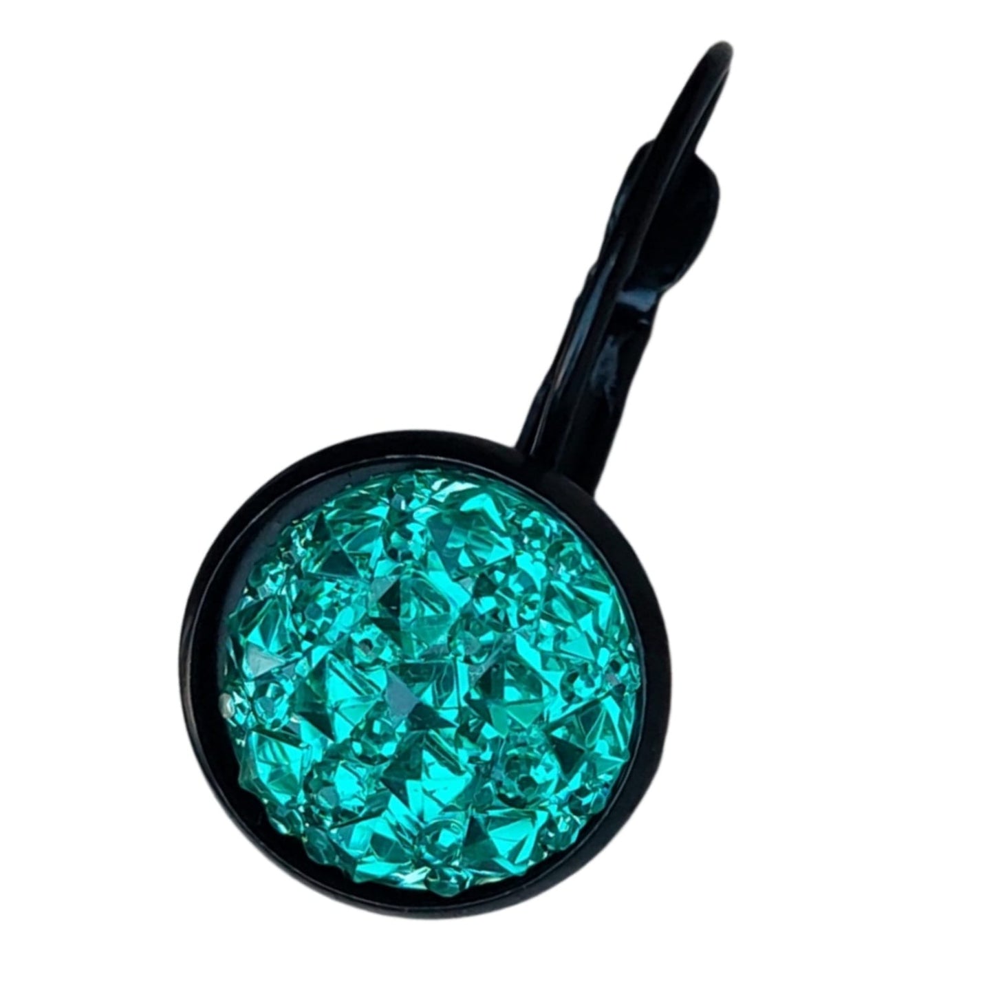 Set Oorhangers met Gekleurde Cabochons | Turquoise Reliëf