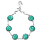 Verstelbare Armband met Gekleurde Cabochons | Turquoise Reliëf