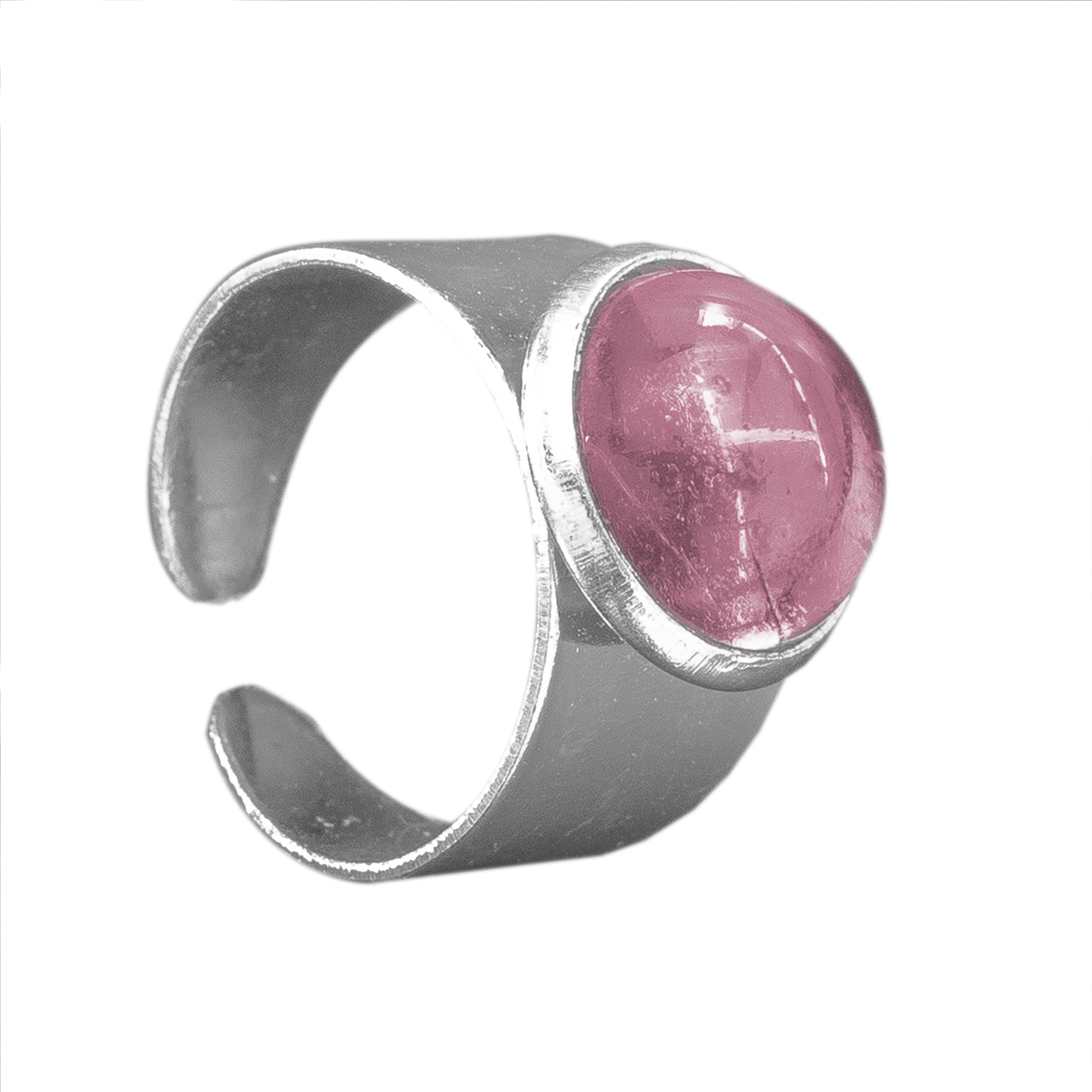 Verstelbare Ring met 12mm Cabochon | One Size | Licht Roze