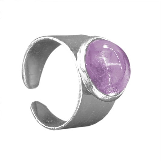Verstelbare Ring met 12mm Cabochon | One Size | Lila