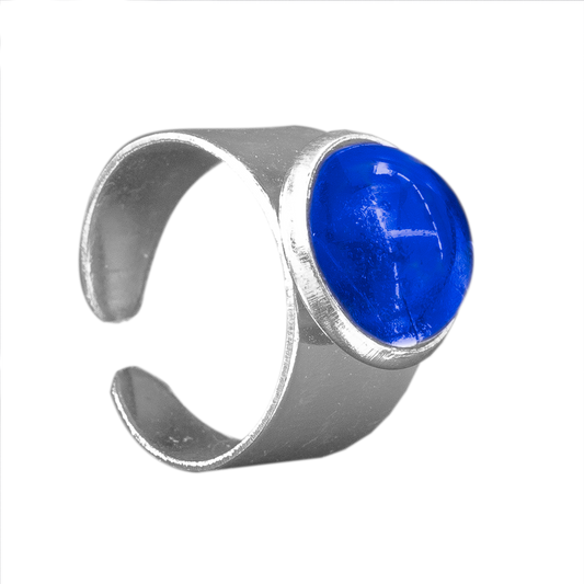 Verstelbare Ring met 12mm Cabochon | One Size | Ultramarijn Blauw